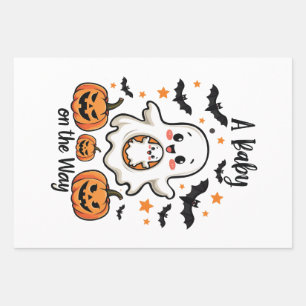 Ein Baby auf dem Weg Pastel Ghost Schwangerschaft  Geschenkpapier Set