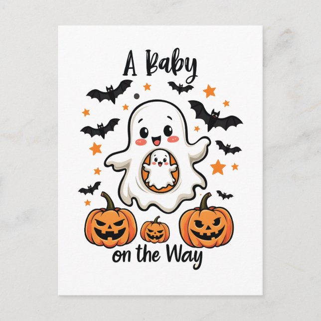 Ein Baby auf dem Weg Pastel Ghost Schwangerschaft  Postkarte (Vorderseite)