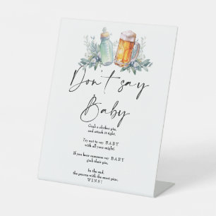 Ein Baby brät eine Babydusche, sage nicht Baby Sockelschild