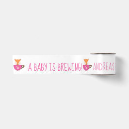 Ein Baby brät Pink Teacup Baby Girl Dusche Satinband