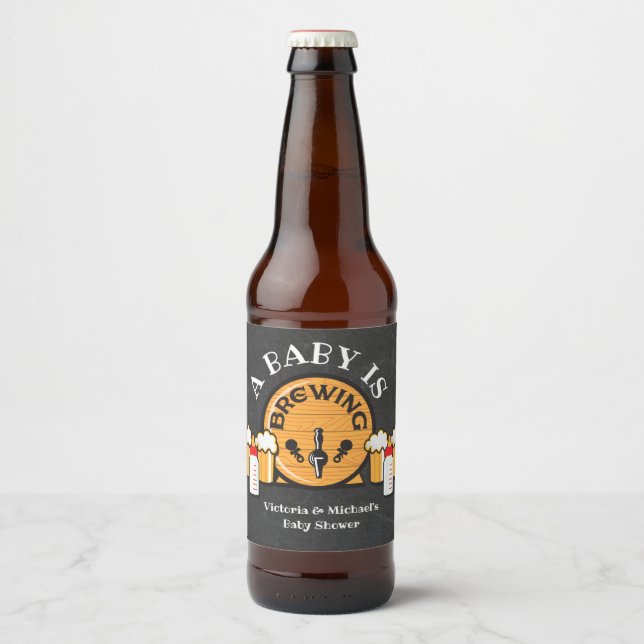 Ein Baby braut Baby Dusche Bieretiketten Bierflaschenetikett (Vorderseite)