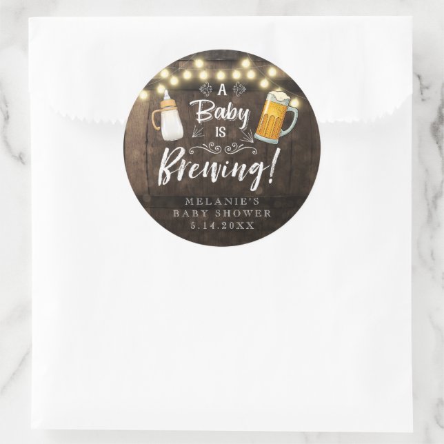 Ein Baby braut Baby Dusche Gefallen Runder Aufkleber (Tasche)
