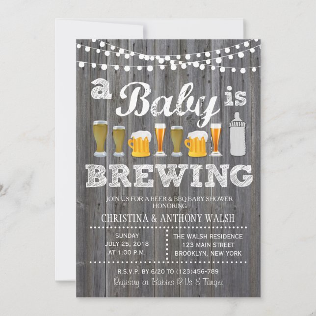 Ein Baby braut Baby-Dusche GRILLEN Einladung (Vorderseite)