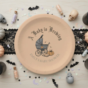 Ein Baby braut Baby Dusche Orange Paper Plate Pappteller