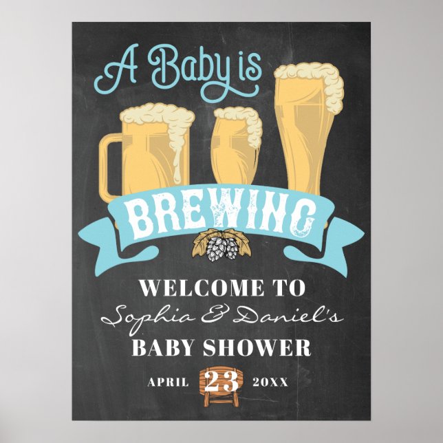 Ein Baby braut Babydusche Begrüßungsschild Poster (Vorne)