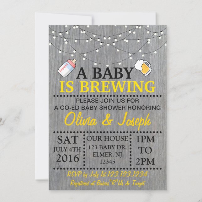 EIN BABY BRAUT Babyparty-Einladung Einladung (Vorderseite)