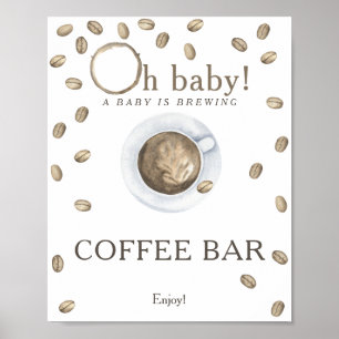 Ein Baby braut Babyparty-Kaffeebar Poster