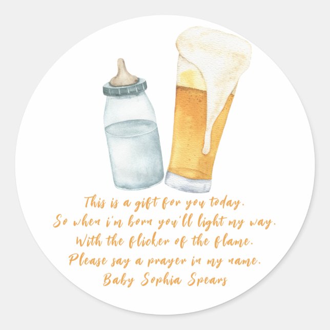 Ein Baby braut Bier - Gebetskühlschild Runder Aufkleber (Vorderseite)