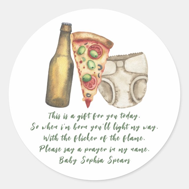 Ein Baby braut Bier - Gebetskühlschild Runder Aufkleber (Vorderseite)