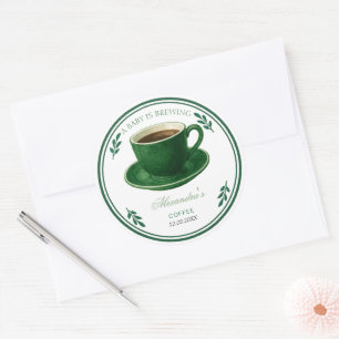 Ein Baby braut eine Baby-Party-Kaffeetasse Runder Aufkleber