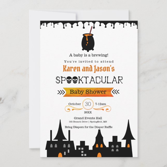 Ein Baby braut eine Babydusche Einladung (Vorderseite)