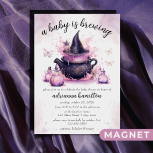 Ein Baby braut eine rosa Halloween-Kinderdusche Magneteinladung