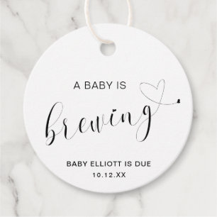 Ein Baby braut eine schwarze und weiße Babydusche Geschenkanhänger