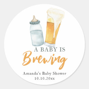 Ein Baby braut Flaschenbier-Baby-Party Runder Aufkleber