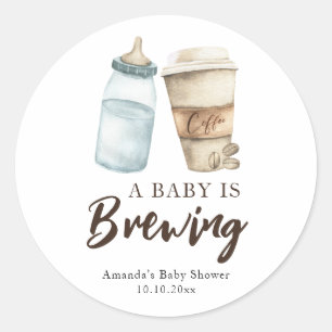Ein Baby braut Flaschenkaffee-Baby-Party Runder Aufkleber