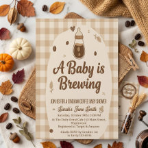 Ein Baby braut Gingham Kaffee Neutral Geschlecht