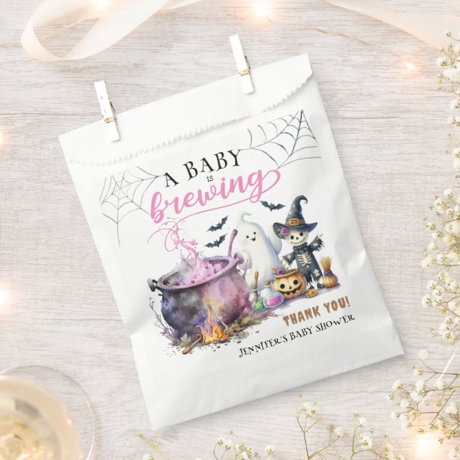Ein Baby braut Girl Pink Halloween Babydusche Geschenktütchen (Ausgeschnitten)