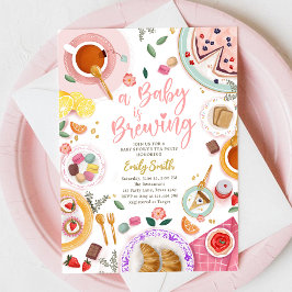 Ein Baby braut Girl Pink Tee Party Babydusche Einladung