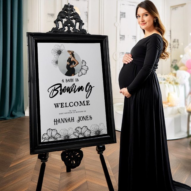 Ein Baby braut Goth Baby Shower Skull & Blume Poster (Von Creator hochgeladen)