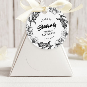 Ein Baby braut Gothic-Blume mit Babydusche Geschenkanhänger