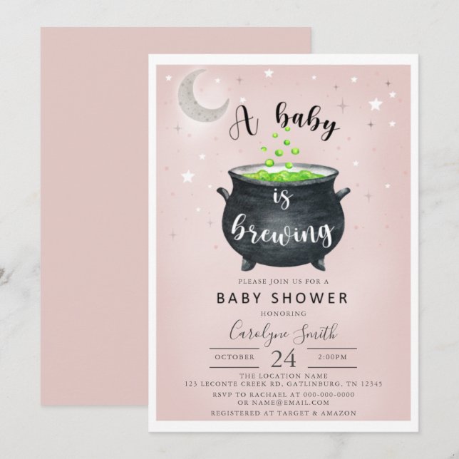 Ein Baby braut Halloween Baby Dusche Einladung (Vorne/Hinten)