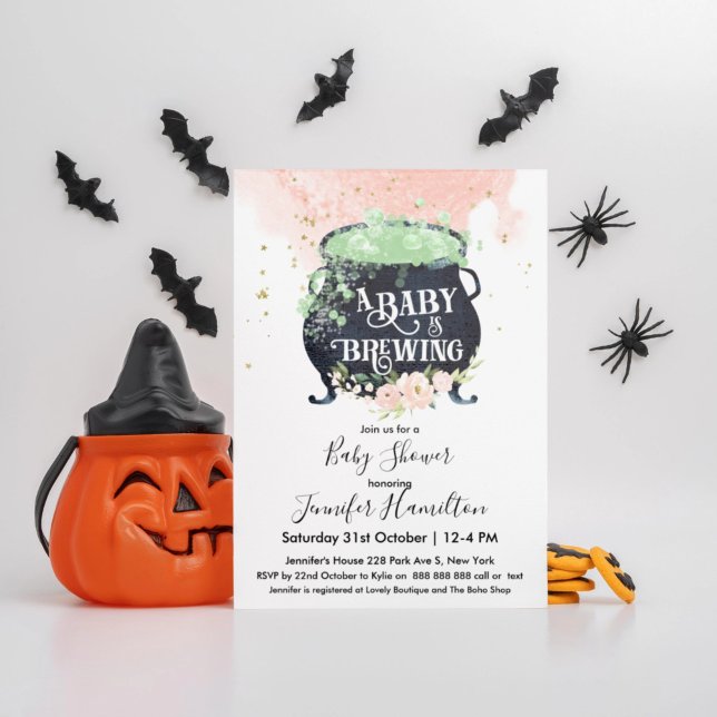 ein Baby braut Halloween Baby Dusche Pink Einladung (Von Creator hochgeladen)