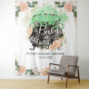 Ein Baby braut Halloween-Baby- Shower-Hintergrundk Wandteppich