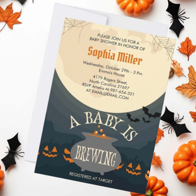 Ein Baby braut Halloween Baby Shower Party Einladung (Von Creator hochgeladen)