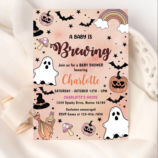 Ein Baby braut Halloween Baby Shower Party Einladung (Von Creator hochgeladen)