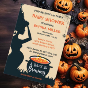 Ein Baby braut Halloween-Hexendusche Einladung