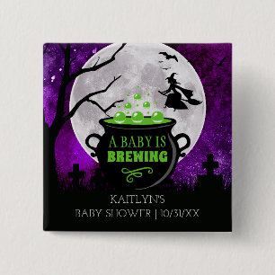 Ein Baby braut Halloween-Kinderdusche Button