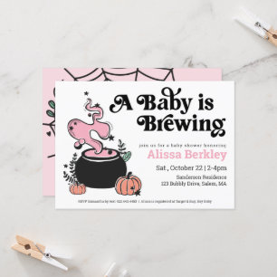 Ein Baby braut Halloween-Kinderdusche und lädt daz Einladung