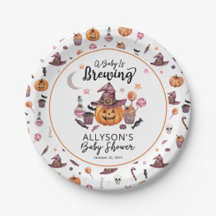 Ein Baby braut Jack-O-Lantern Halloween-Dusche Pappteller