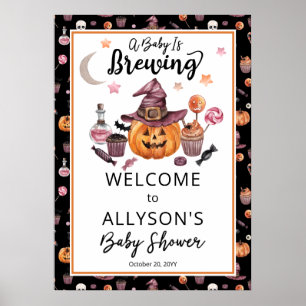 Ein Baby braut Jack-O-Lantern Halloween-Dusche Poster