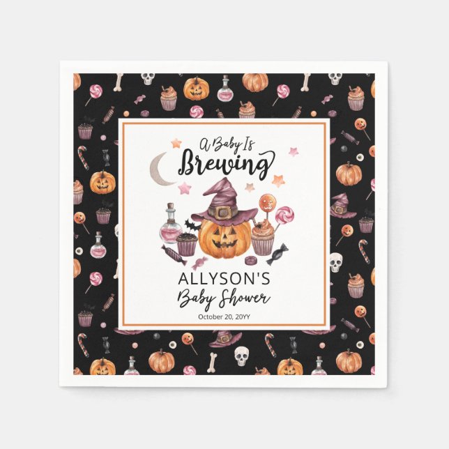 Ein Baby braut Jack-O-Lantern Halloween-Dusche Serviette (Vorderseite)