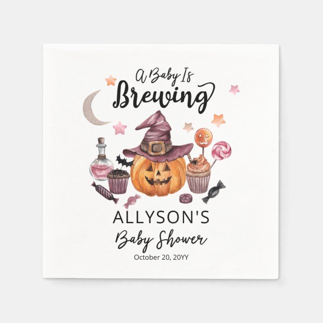 Ein Baby braut Jack-O-Lantern Halloween-Dusche Serviette (Vorderseite)