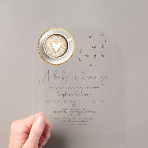 Ein Baby braut Kaffee Baby Shower Acryleinladungen
