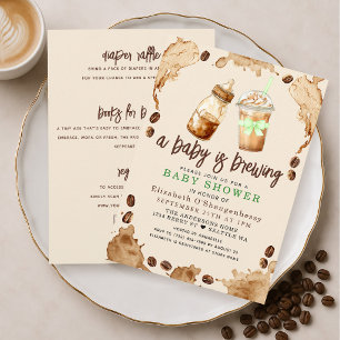 Ein Baby braut Kaffee Baby Shower Alles in Einem Einladung