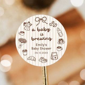 Ein Baby braut Kaffee Baby Shower Aufkleber
