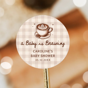 Ein Baby braut Kaffee Baby Shower Aufkleber