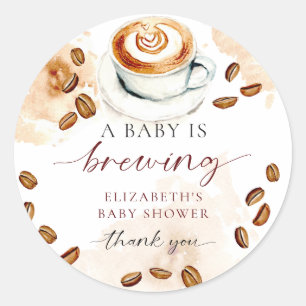 Ein Baby braut Kaffee Baby Shower Danke Runder Aufkleber