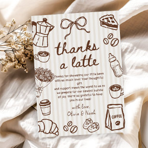 Ein Baby braut Kaffee Baby Shower Dankeskarte
