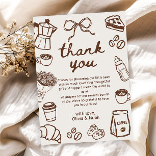 Ein Baby braut Kaffee Baby Shower Dankeskarte