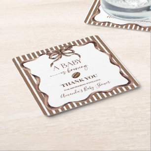 Ein Baby Braut Kaffee Baby Shower Party Rechteckiger Pappuntersetzer