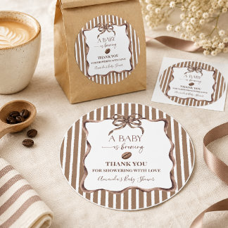 Ein Baby Braut Kaffee Baby Shower Party Runder Aufkleber
