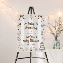 Ein Baby braut Kaffee Baby Shower Willkommensschil