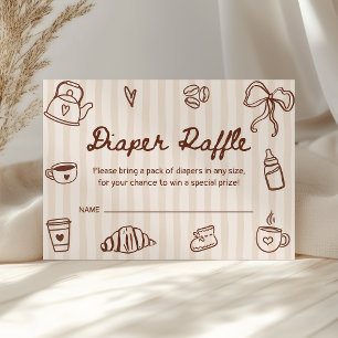 Ein Baby braut Kaffee Baby Shower Windel-Raffle Begleitkarte