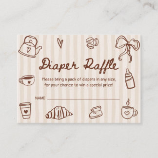 Ein Baby braut Kaffee Baby Shower Windel-Raffle Begleitkarte