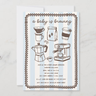 Ein Baby braut Kaffee Blaues Jungen-Baby-Shower Einladung