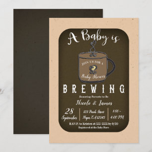 Ein Baby braut Kaffee-Cafe-Junge-Mädchen-Party Einladung